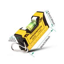 1pc Mini Magnetic Spirit Level, 10cm Aluminum Alloy Portable Bubble Level Ruler, High Precision 0.5mm/M Shock‑Resistant Measuring Tool With Carabiner For DIY Home Repair - Spirit Level - View 9