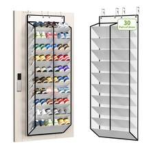 20-30 Pairs Door Hanging Shoe Rack, Mesh Hanging Shoe Storage With 20 Deep Pockets, 10-Tier White Door Shoe Rack, Suitable For Sneakers, Boots, With 4 Adjustable Hooks - Multicolor - View 13