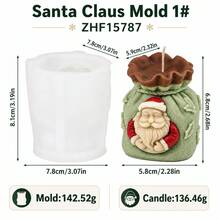 1/2件組聖誕禮物袋蠟燭模具 3D聖誕老人聖誕襪矽膠模 DIY蠟燭手工皂製作 節日裝飾手工禮物 - Mold - 查看 13