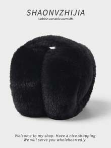 1pc Neutral Solid Color Earmuffs - Soft Plush Warm Earmuffs, Foldable Earmuffs, Comfortable Cold-Proof Winter Outdoor Earmuffs - Multicolor - View 6