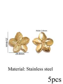 5pcs Stainless Steel 18K Gold-Plated Charms: Fashionable Heart-Shaped Flower Pendant Necklace And Earrings-DIY Jewelry Making Bag Charms Trinkets - Pendants - View 11