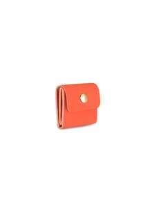 Portable Fold‑Able Jewelry Roll Pouch, Coin Purse & Jewellery Storage Roll For Women's Wallets, Mini Snap‑Button Jewelry Storage Bag With 4 Compartmen - Orange - View 5