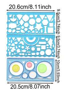 3pcs Drawing Spiral Ruler Set, Creative 20cm Soft Ruler, Transparent Template Multi-Function Ruler, Hand-Drawn Newspaper Dedicated Soft Ruler Set, Multi-Function Spiral Ruler Set, Geometric Drawing Tool, Multi-Purpose Drawing Stationery, Random Gear Color, Back To School Supplies - Sets - View 11