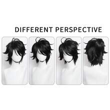 YEWELL Yeviel Black Side Part Cosplay Wig, Role Play Headpiece, Daily Series, Japanese Cosplay Headpiece Series, Multi-Style Interpretation, Cartoon Anime, Suitable For Private Party, Daily Role Play, Halloween - Black - View 6