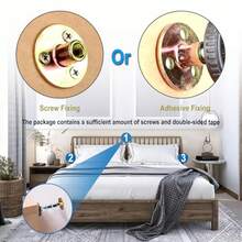 4 tapones de cabecera para pared, tapón de ruido de cama ajustable con protección de pared con atornillado y calcomanía de instalación para cabeceros, armarios y sofás 3 a 3.3 pulgadas - Multicolor - Ver 5