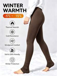 3 Pairs Women's Thermal Lined Stirrup Open Toe Leggings, Colorful Tights, Autumn/Winter Tight Warm Outfit - Multicolor - View 11