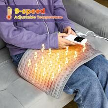 Hailicare Upgraded Dual-Spiral Control Multifunctional Heating Pad 9-Level Temperature 4-Time Setting Soft Portable 60x30CM Office Home Winter Warm Electric Blanket Christmas Gift - Grey - View 6