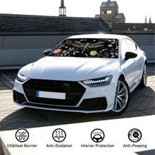 1pc Beautiful Dragonfly Car Sunshade, Made Of Polyester Fiber, Durable 190T Material Blocks UV Rays And Heat Protection For Car Interior, Suitable For Various Car Models Front Windshield, With Heat Insulation And Privacy Protection Function, Keeps Your Car Cool, Foldable For Easy Storage - Beautiful Dragonfly - View 5