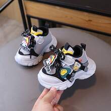 1 Pair Fashionable Baby Sports Shoes, Soft Breathable Fabric, Lightweight Shock-Absorbing Non-Slip Sole, Caring For Baby's Little Feet. Multiple Colors Available, Suitable For Running And Jumping, Essential For Cute Babies! - Black - View 3