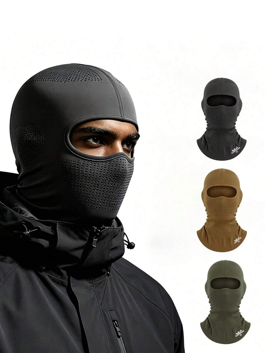 1pc All-Season Multi-Function Mountain Print Balaclava Face Mask, Unisex, Suitable For Daily Outdoor Cycling Wear - Multicolor - View 1