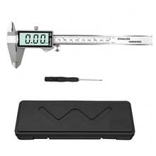 6 Inch 150mm Digital Caliper, Stainless Steel Electronic Vernier Caliper, LCD Display, Mm/Inch Dual Unit Switch, Dust‑Proof & Splash‑Proof, For DIY Craft Mechanical Repair Measurement - Silver - View 8