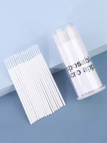 100pcs Eyelash Extension Cleaning Swabs, Eyelash Grafting & Tattoo Makeup Tools, Eyeliner Removal Brush With Storage Box - Multicolor - View 12