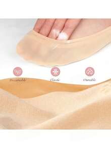 Women's Ultra Low-Cut Invisible Socks, Non-Slip Nylon Foot Socks, Suitable For Flats, Loafers, High Heels, Daily Wear - Multicolor - View 3