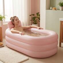 1pc Foldable Portable Adult Inflatable Bathtub, Thickened Durable Material, Comfortable Backrest, Easy Storage And Quick Installation, Space-Saving Design, Suitable For Relaxing Bathing - A - View 4