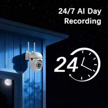 szsinocam 1PC 1080P PTZ WiFi Camera,2.4G Outdoor Monitoring Cam,355°Horizontal‑90°Vertical Rotation,Motion Tracking,Two‑Way Audio,Full‑Color Night Vision,24H Recording,USB Powered,Power Adapter Not Included - White - View 7