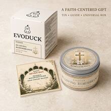EVODUCK 1件裝紀念宗教蠟燭禮盒，虔敬追思錫罐蠟燭附7日禱告經文反思小冊子，祭壇紀念角落裝飾，適合邊桌、亡靈節/週年紀念禮物 - 宗教蠟燭 - 查看 12