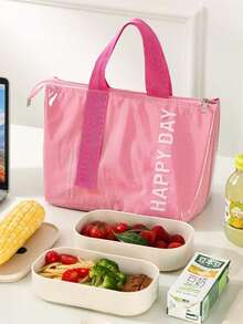 Dopamine Lunch Bag Large Capacity Thickened Insulated Lunch Box School Student Office Worker Essential Outdoor Picnic Lunch Bag - Multicolor - View 2