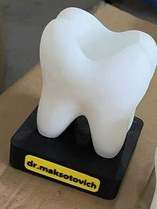 1pc Creative Tooth-Shaped Ceramic Toothbrush Holder, Multi-Functional Desktop Storage Cup, Toothbrush & Toothpaste Decorative Storage Container, Bathroom Home Decor Vase - Multicolor - View 8