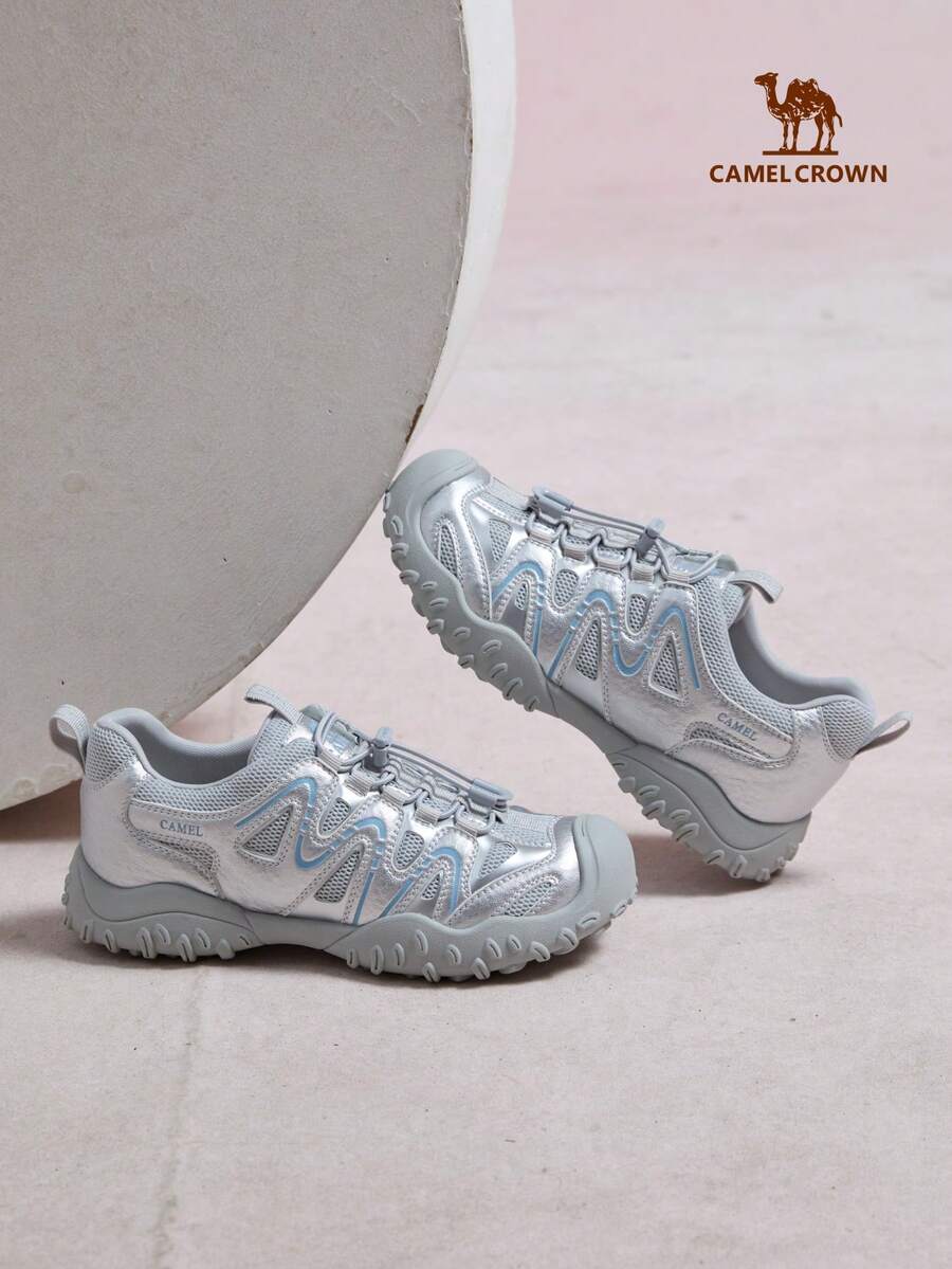 CAMEL CROWN 女款跑步鞋 秋季新款 防滑舒適 百搭慢跑運動鞋 - 銀/灰 - 查看 1