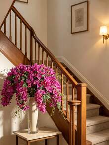 1/3/8pcs Artificial Silk Nine-Layered Flower Stems, 31 Inch Long Branches, Suitable For Tall Vase Floral Arrangements, Tabletop Decor, Home And Wedding Decoration - Red Violet - View 10