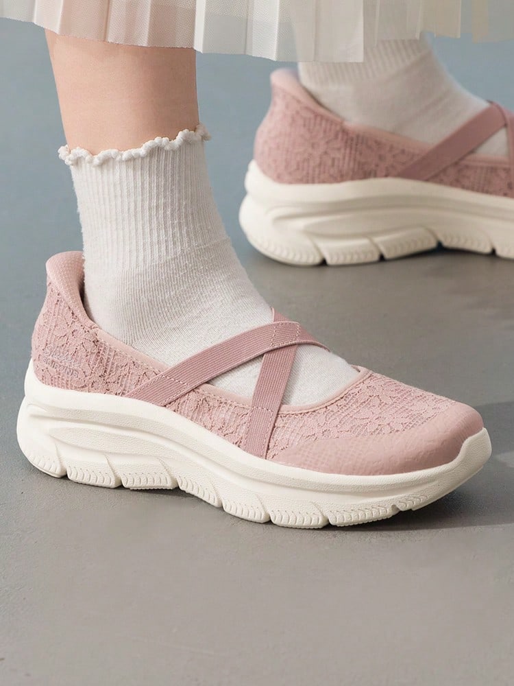 Skechers Women's Lightweight Casual Shoes ARCH FIT MC D'LUX Mary Jane Shoes Comfortable Breathable Cushioned Athletic Shoes 159523-ROS - Rose Red - View 1