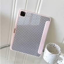 1pc Cute Pink & White Polka Dot Print Tablet Protective Case, Foldable Stand, Multi-Angle Viewing, Suitable For Work & Entertainment, With Pen Slot, Compatible With IPad Pro 2024/Air M3/A16 2025, Compatible With Xiaomi, MatePad - Multicolor - View 6