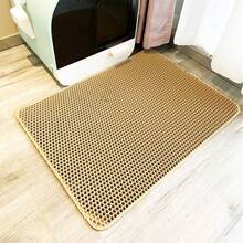 1pc EVA Material Extra Large Double Layer Cat Litter Mat, Effectively Prevents Cat Litter Splashing And Leaking, Prevents Cat Litter Overflow. Non-Slip, Washable, Waterproof, Odor-Resistant, Easy To Clean - Ideal Protective Mat For Cat Litter Box And Pet Supplies | Washable Cat Litter Mat | Durable Cat Litter Mat. - Multicolor - View 12