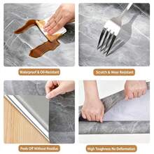 Thick Marble Pattern Self-Adhesive Waterproof Contact Paper, Kitchen Cabinets, Stove And Window Sill Countertop Wallpaper, Peel And Stick, Easy To Remove - A - View 6