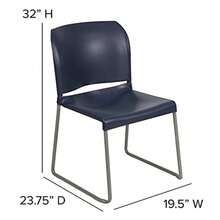 Hercules Stack Chair, Gray - Navy - View 6