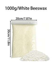 200g/500g/1000g White Beeswax Pellets Aromatherapy Candle Raw Material, Suitable For DIY Handmade Candle Making, Aromatherapy Candle Jar Making, Room Decoration, Birthday/Graduation Gift - White - View 2
