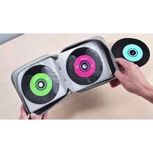 alavisxf xx Estuche para CD, Estuche de plástico duro para DVD con cremallera Portátil Estuche grande para discos para coche viaje casa - Multicolor - Ver 8