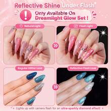 Beetles 20 Colors 8ML Gel Nail Polish Set With Base & Top Coat | All-Season Nude Pink Green Blue Red Cat Eye Shades, UV Gel Kit With Manicure Tools For Fall Nail Art & Beginner DIY Home Manicure - 20色 8ml Dreamlight Glow - 查看 2