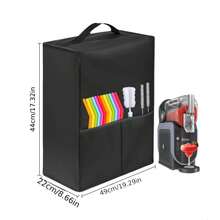 Blender Dust Cover Waterproof Stain-Resistant Machine Protective Sleeve With External Multi-Pocket Storage For Accessories, Top Handle Design To Prevent Hair And Dust, Home Cold Drink Machine Compatible Foldable Storage Equipment Cover - Black - View 2