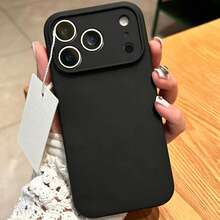 全包覆液態矽膠手機殼，相容 iPhone 18 Pro Max 18 Pro，3 層軟橡膠防震保護殼，抗刮微纖維內襯，相容 iPhone 17 Pro Max 16 Pro Max 17e 16e 15 14 13 - 黑色 - 查看 7
