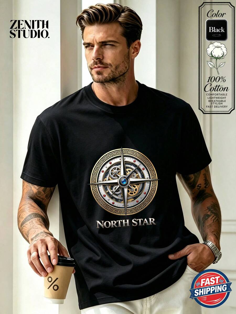 Camisetas de hombre - Negro - Ver 1