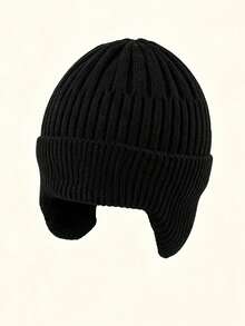 1pc Children's Ear-Protective Ribbed Knit Beanie, Soft Elastic Warm Winter Hat, Suitable For Toddler Boys And Girls Daily Outdoor Wear - Multicolor - View 19