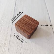 1 Set Personalized Metal Cufflinks, Customized Engraved Round Metal Cufflinks With Square Wooden Box, Groomsmen Gift, Groom Men's Gift - Multicolor - View 2