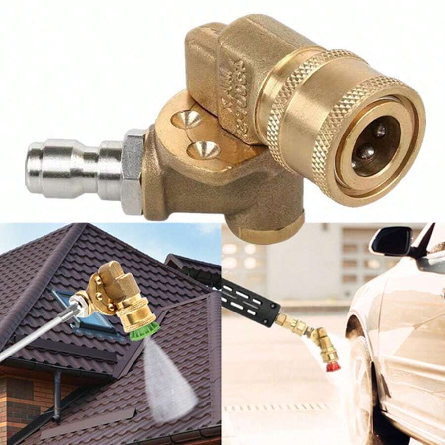 Rotating High Pressure Washer Accessory 5-Position Swivel Nozzle Adjustable Pressure Washer Nozzle 1/4" Brass Quick Connect