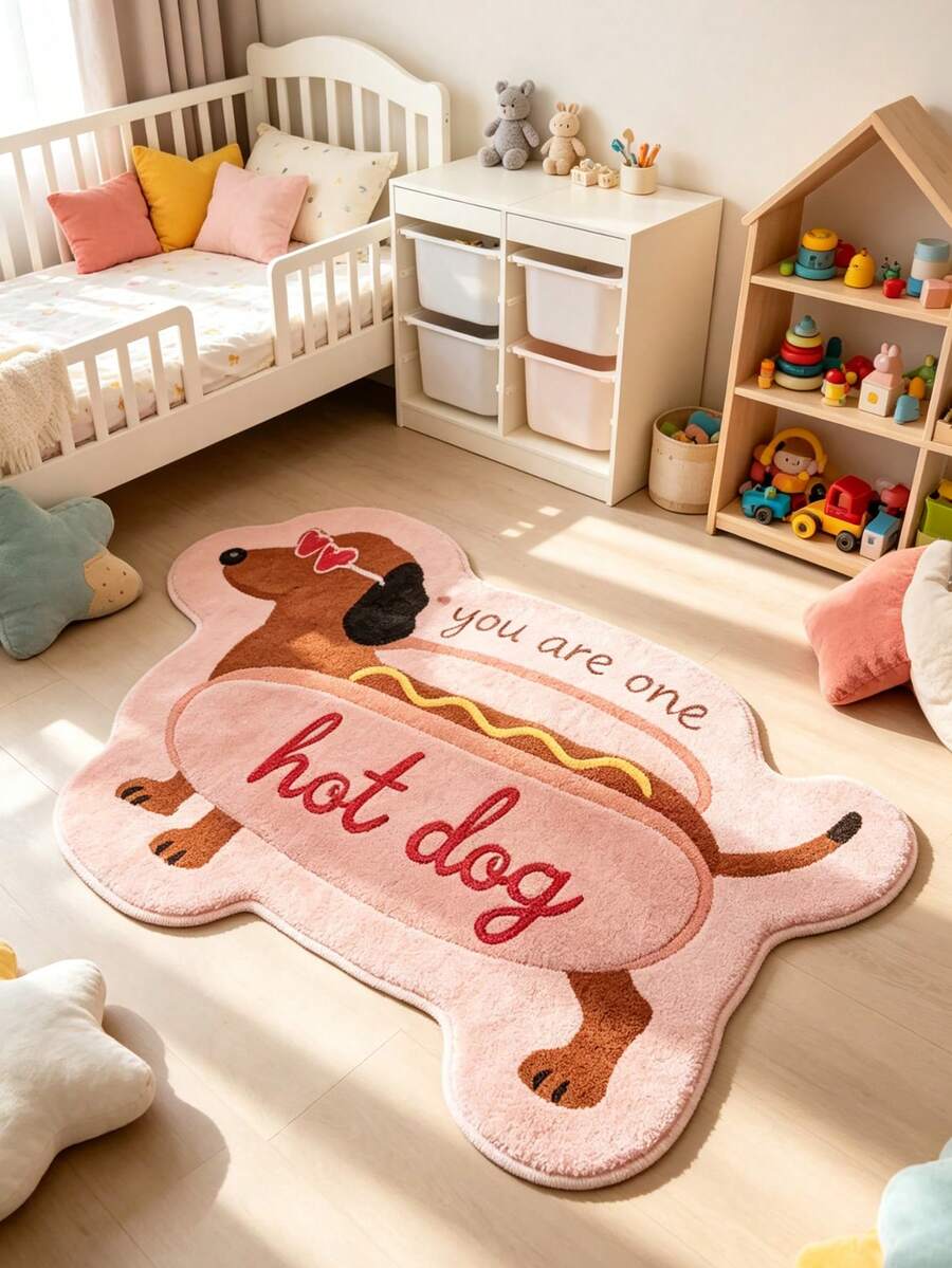1 pieza Alfombra con forma de perro salchicha rosa, estilo curativo lindo, felpudo, alfombra pequeña, alfombra de bienvenida, alfombra, alfombra de piso, felpudo exterior, alfombra de cocina, alfombra de puerta principal, alfombra de área, alfombra exterior, decoración del hogar, alfombra de área, alfombra de jardín, alfombra lavable - Multicolor - Ver 1