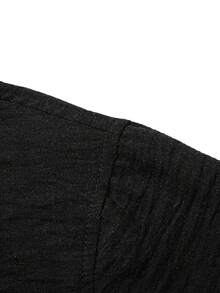 Men's Casual Old Money Style Solid Color Long Sleeve Shirt - Black - View 6
