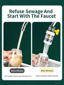 Universal Faucet Water Filter, Detachable & Washable Anti-Splash Faucet Aerator, Kitchen Sink Faucet Accessory, Multi-Layer Filtration Effectively Removes Impurities From Tap Water - Average Price - View 7