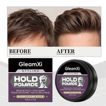 Men's Medium Hold High Shine Hair Wax Pomade For Slick Vintage Slick Back Hairstyle, Daily Styling And Grooming, Easy To Wash, 70g - Hair Wax 1 Jar - View 2