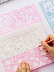 3pcs Drawing Spiral Ruler Set, Creative 20cm Soft Ruler, Transparent Template Multi-Function Ruler, Hand-Drawn Newspaper Dedicated Soft Ruler Set, Multi-Function Spiral Ruler Set, Geometric Drawing Tool, Multi-Purpose Drawing Stationery, Random Gear Color, Back To School Supplies - Sets - View 6