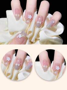 Nail Stickers Color Gradient DIY Self Adhesive DIY Art Decals Strips Manicure Decorations Suitable For Home, Workplace, Outdoor Travel, Gift Giving, Salon - Beige - View 6