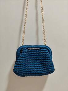 Woven Fashion Shoulder Bag, Crochet Handbag,Straw Bag - Multicolor - View 17