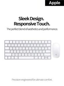 Apple Wireless Keyboard And Mouse Combo, Rechargeable Bluetooth Keyboard With Long Battery Life + Multi-Touch Mouse, Comfortable Typing With Good Key Travel, Compatible With Mac/IPad/IPhone, Portable Set For Office And Gaming - View 1