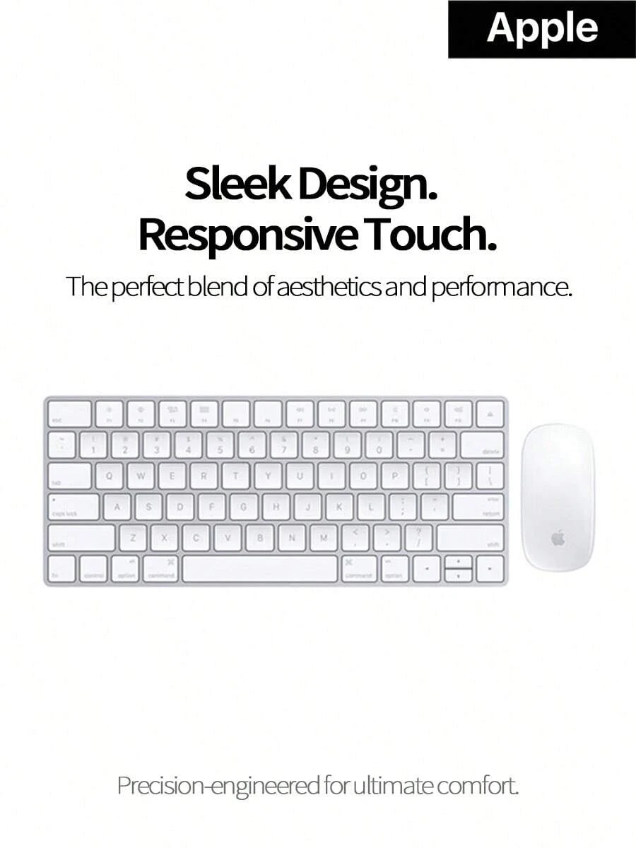 Apple Wireless Keyboard And Mouse Combo, Rechargeable Bluetooth Keyboard With Long Battery Life + Multi-Touch Mouse, Comfortable Typing With Good Key Travel, Compatible With Mac/IPad/IPhone, Portable Set For Office And Gaming - View 1