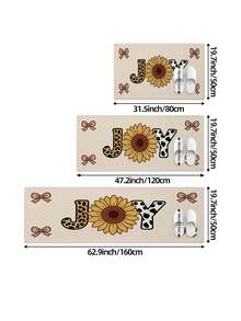 DAJIANG 1pc Bohemian Style Long Runner Rug, Kitchen Mat, Long Floor Mat For Bathroom, Kitchen, Outdoor, Hallway, Bedroom, Living Room, Machine Washable, Easy To Clean Entryway Mat, Non-Slip Bedroom Decor Rug, Autumn Decoration - Multicolor - View 3