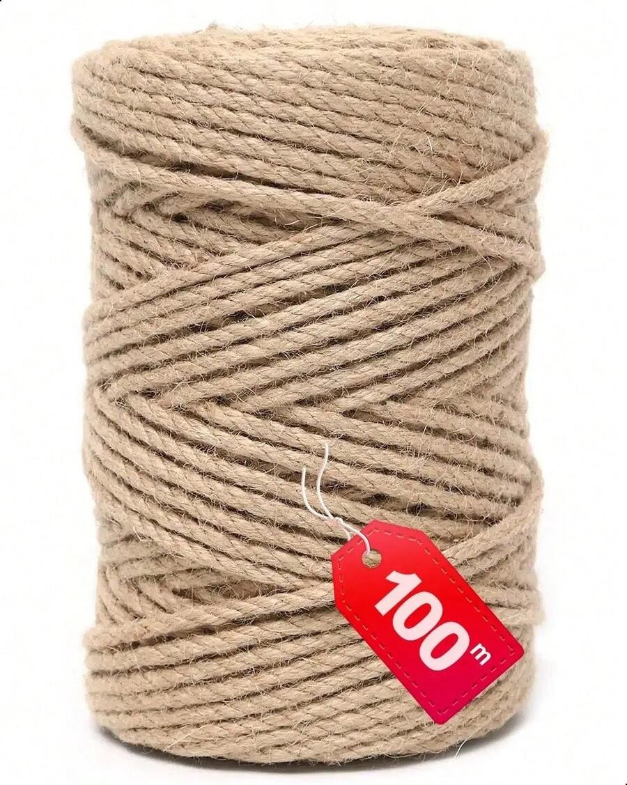 Mecate Cordon Henequen Hilo Yute Natural Decorar 4mm X 100m - Beige - Ver 1