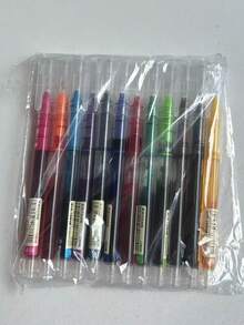 12 Colors Liquid Gel Pens, Colorful Ink Ballpoint Pens For Drawing, Doodling And Office Use - Sets - View 10